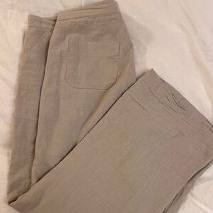 100% linen beige pants